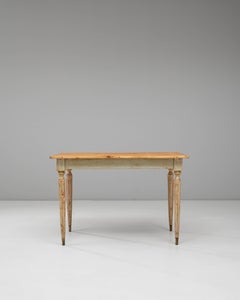 20th Century French Gustavian Wood Patinated Side Table