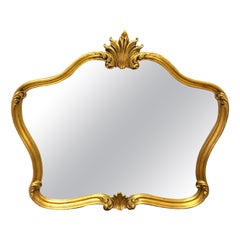 20th Century French Hand Carved Giltwood Mirror in Louis XV Style