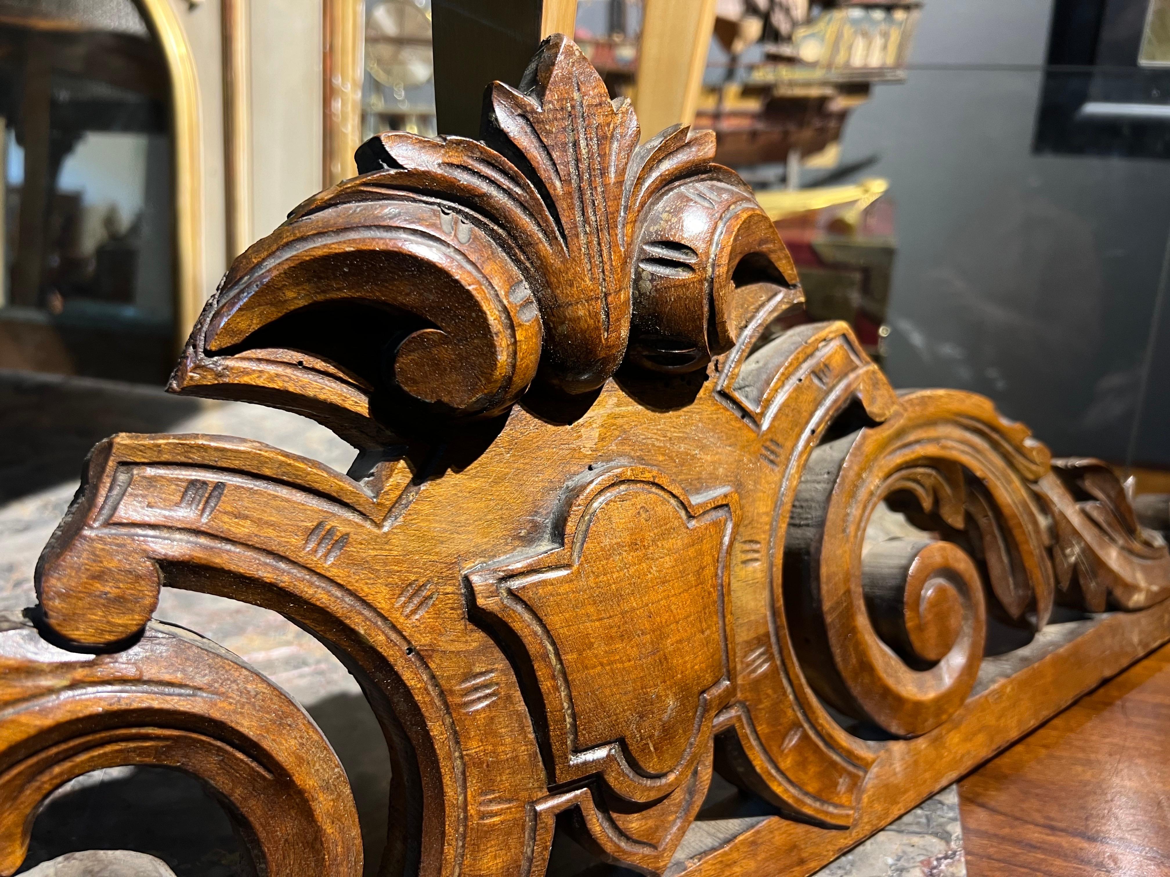 Hand carved walnut decoration panel made in the beginning of 20th century in France. Very good original condition. 