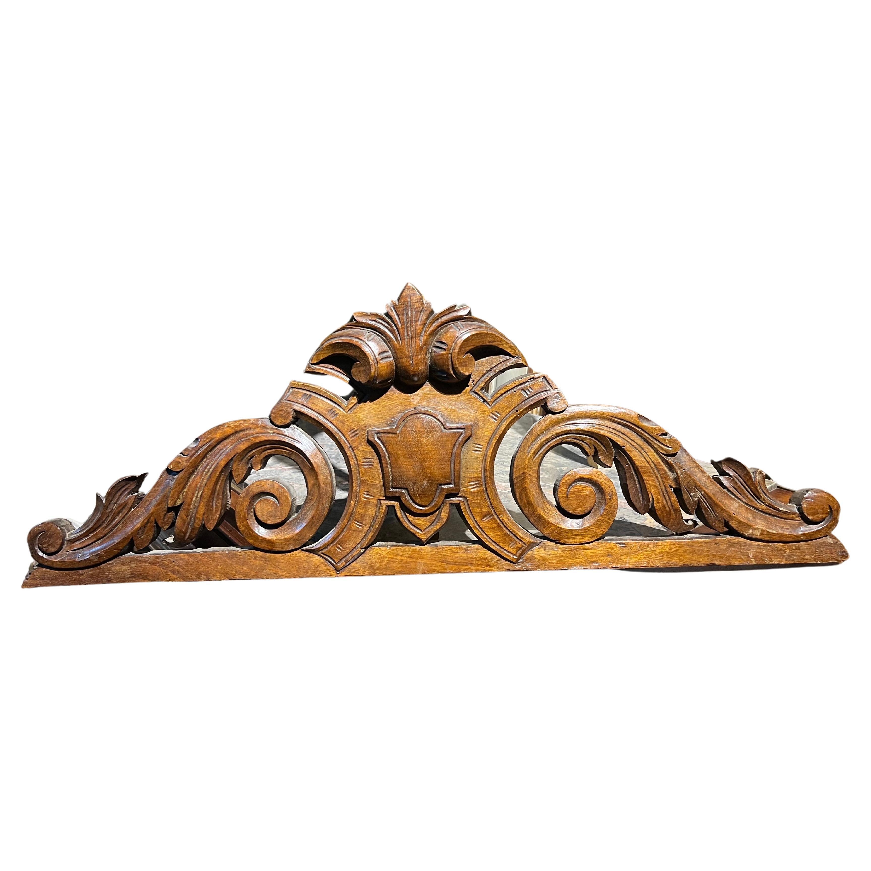 20th Century French Hand Carved Walnut Wall Mounted Decoration
