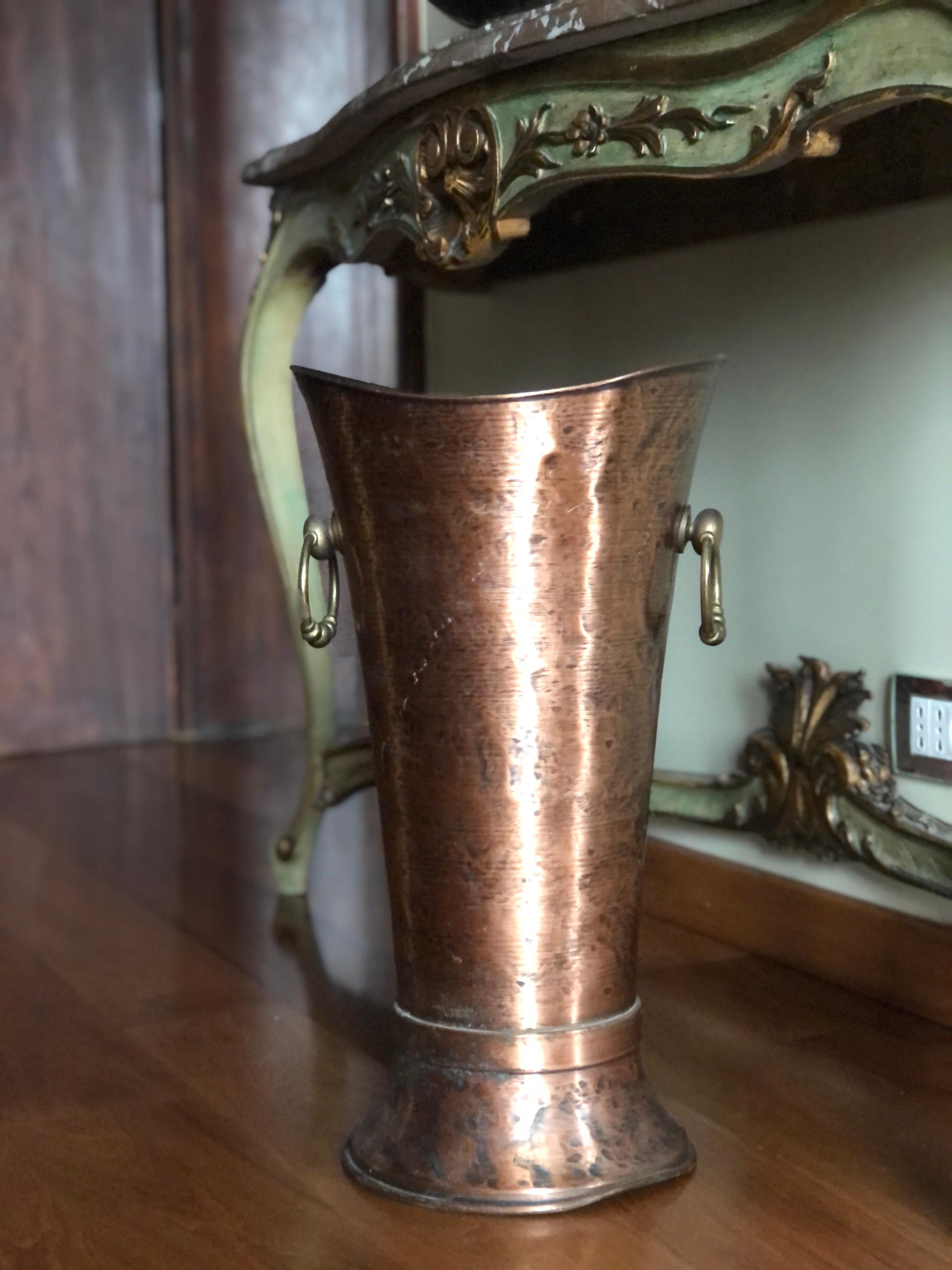 20th Century French Hand Hammered Copper Umbrella Holder 5