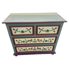 20th century French Hand Painted Pine Commode, 1980s