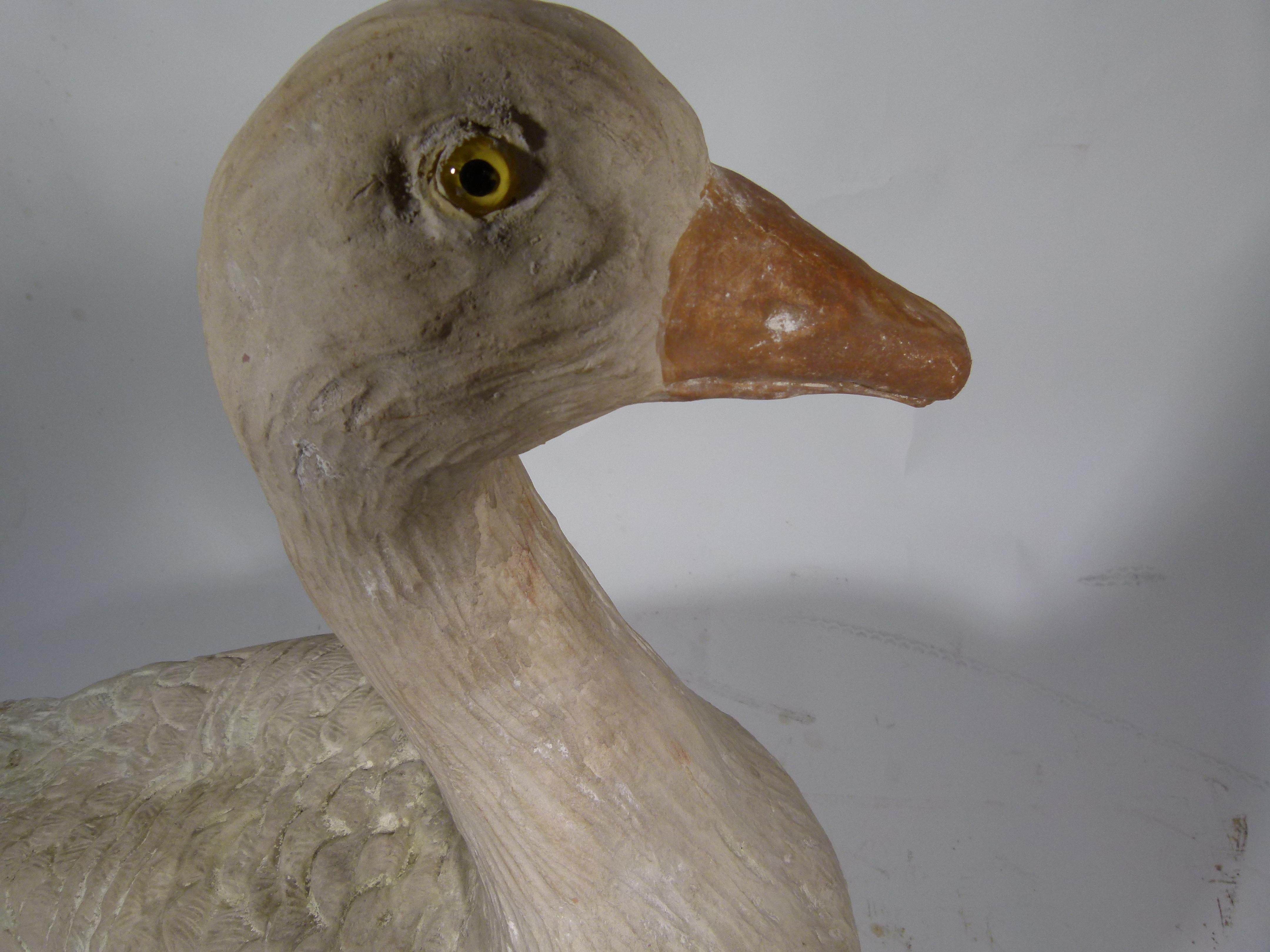Other 20th Century French Hand Painted Terracotta Duck Sculpture