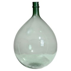 20th Century French Handblown Green Glass Bottle - Antique Decor