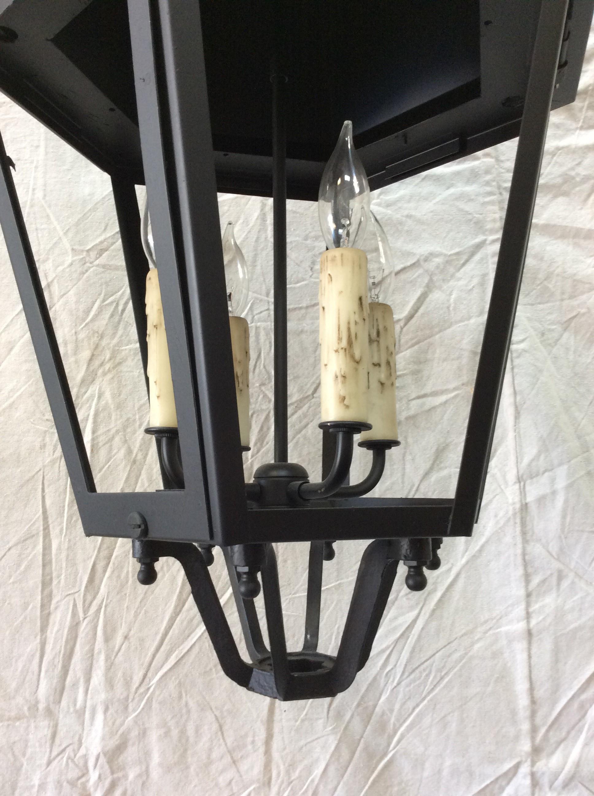 Metal 20th Century French Hanging Lantern For Sale