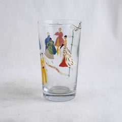 20th Century French Haute Couture Hand Painted Liqueur Service with Carafe