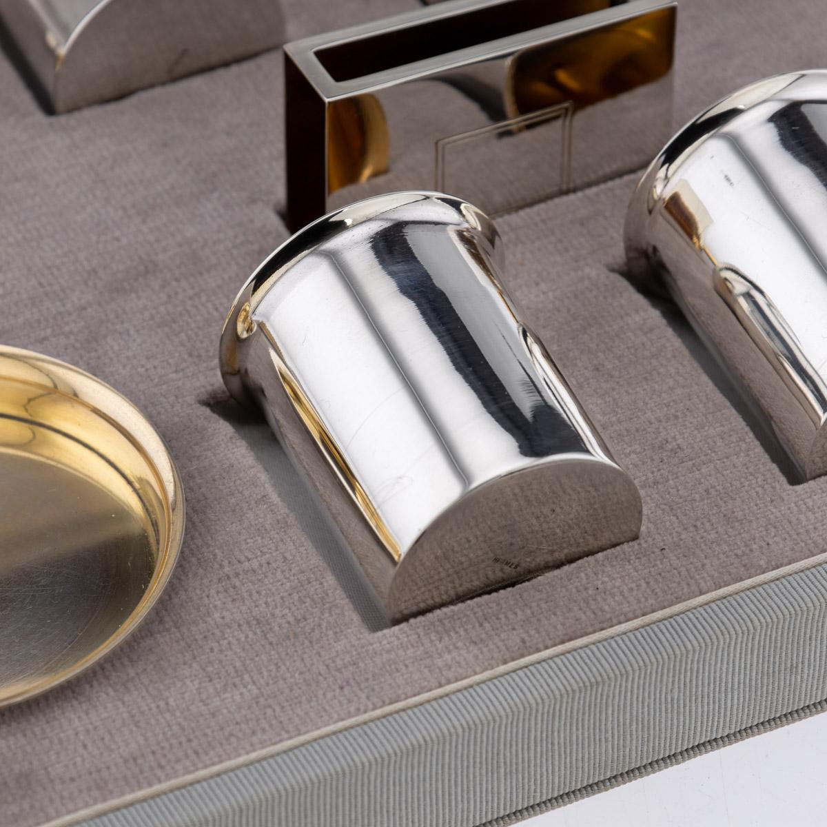 20th Century French Hermes Solid Silver Gilt Smoker's Requisites, c.1930 10