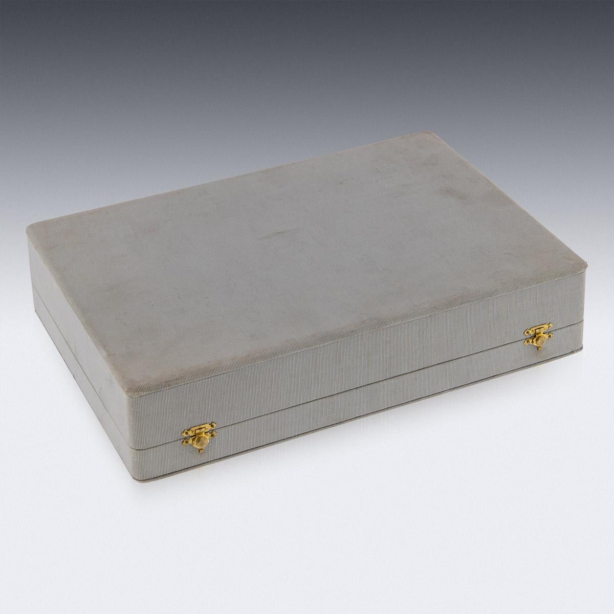 20th Century French Hermes Solid Silver Gilt Smoker's Requisites, c.1930 1