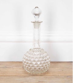 20th Century French Hobnail Glass Decanter