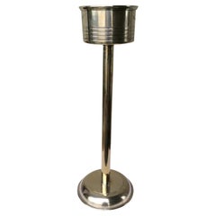 Soporte enfriador de champán de plata de hotel francés del siglo XX