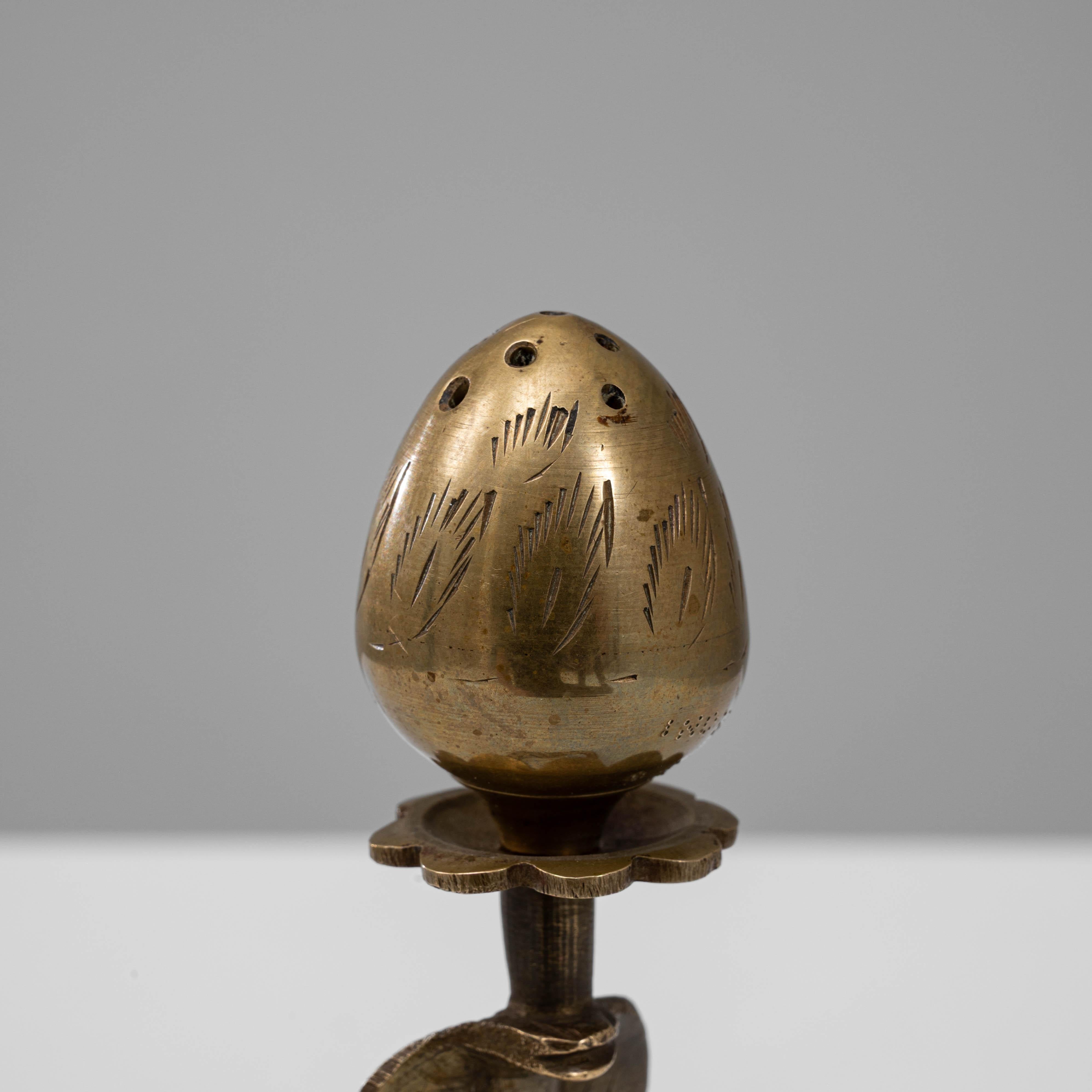 Portaincenso francese del XX secolo Bruciabastoni a serpente in ottone in vendita 3