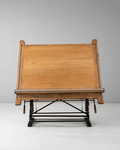 Table à dessin mécanique en fonte industrielle française du 20e siècle