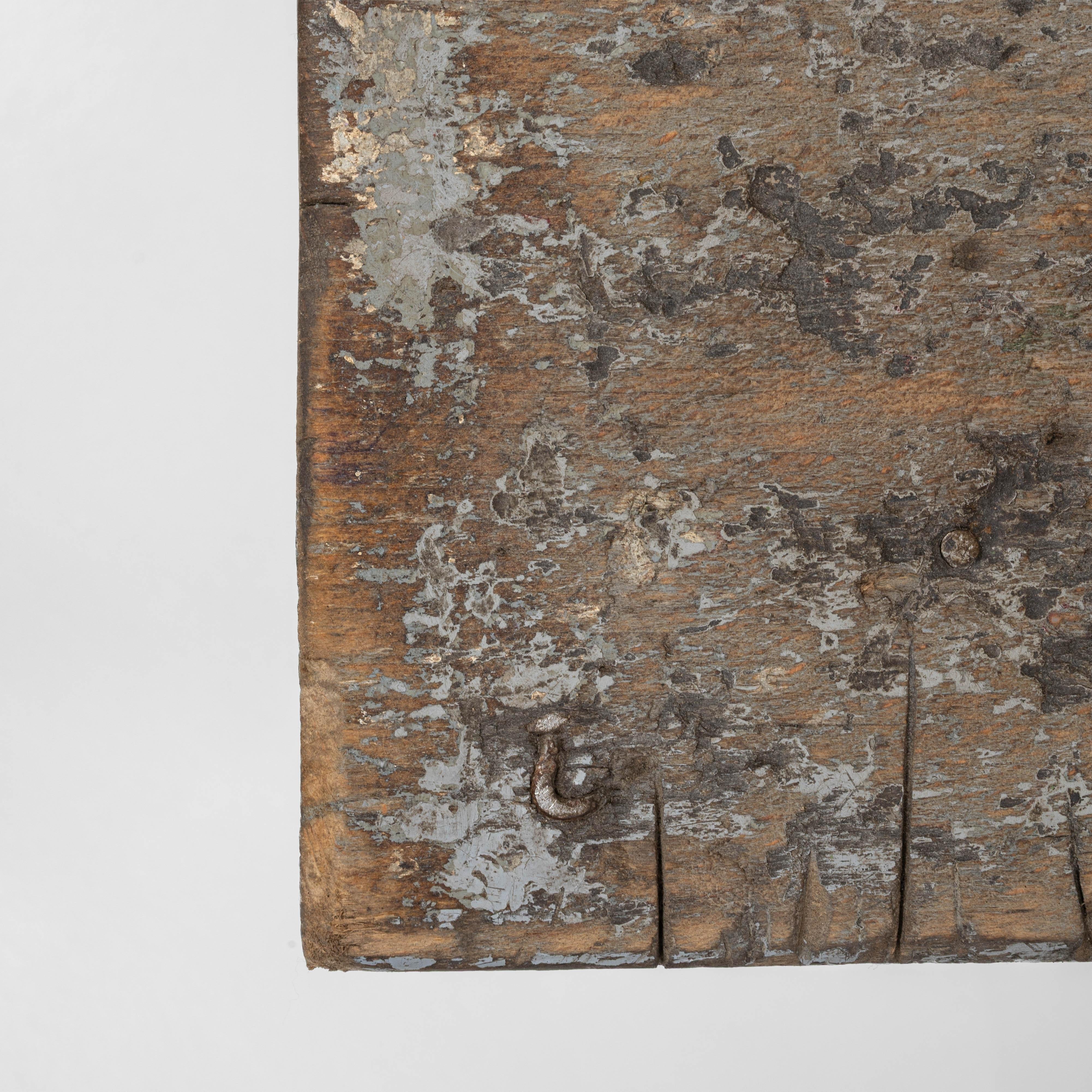 Table de travail en fonte industrielle française du 20e siècle avec plateau en bois en vente 4