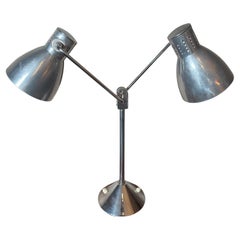 20th Century French Industrial Chromed Metal Table Lamp, 1950s