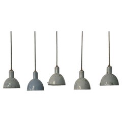 20th Century French Industrial Similar Metal Set of Five Large Ceiling Lights