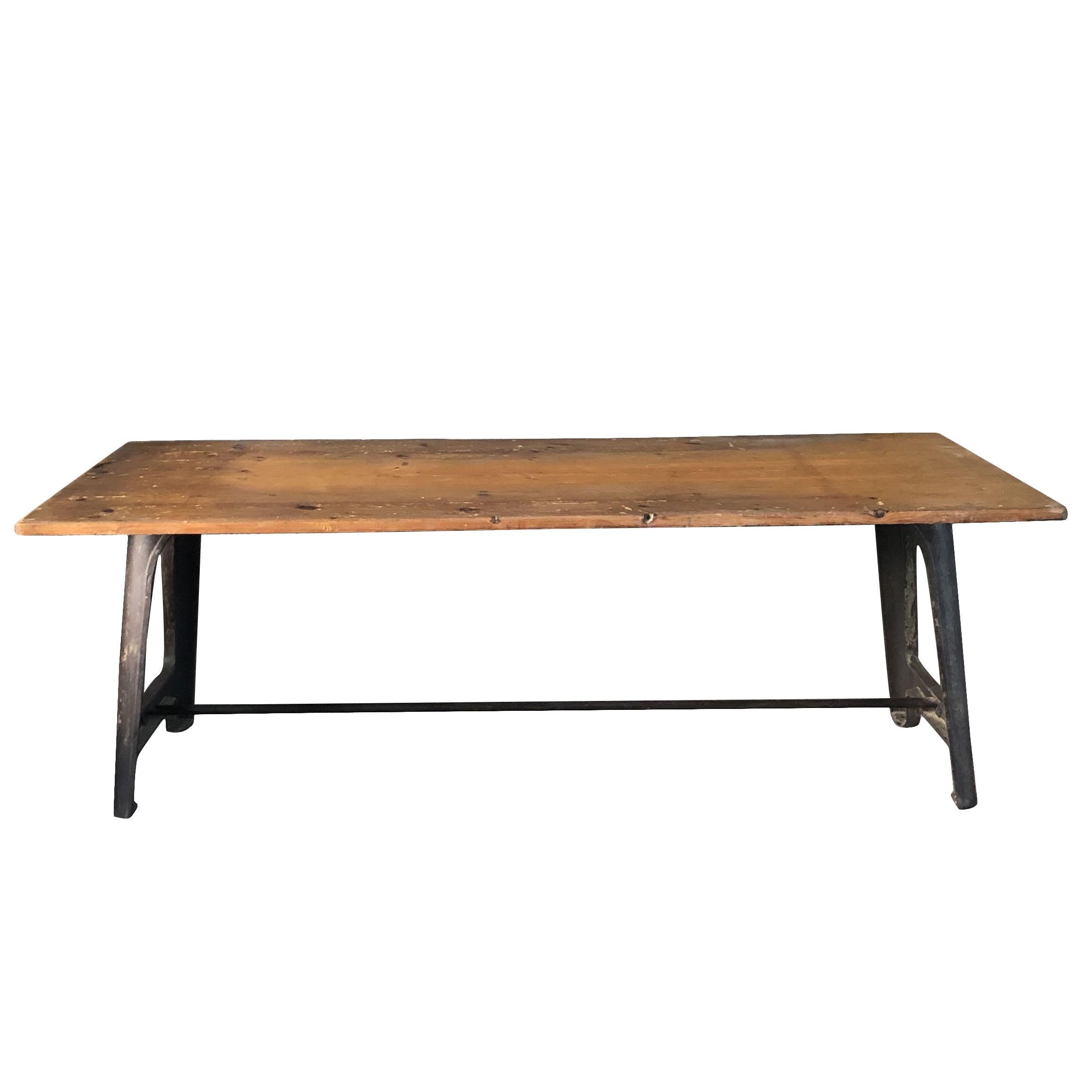 Cast 20th Century French Industrial Table