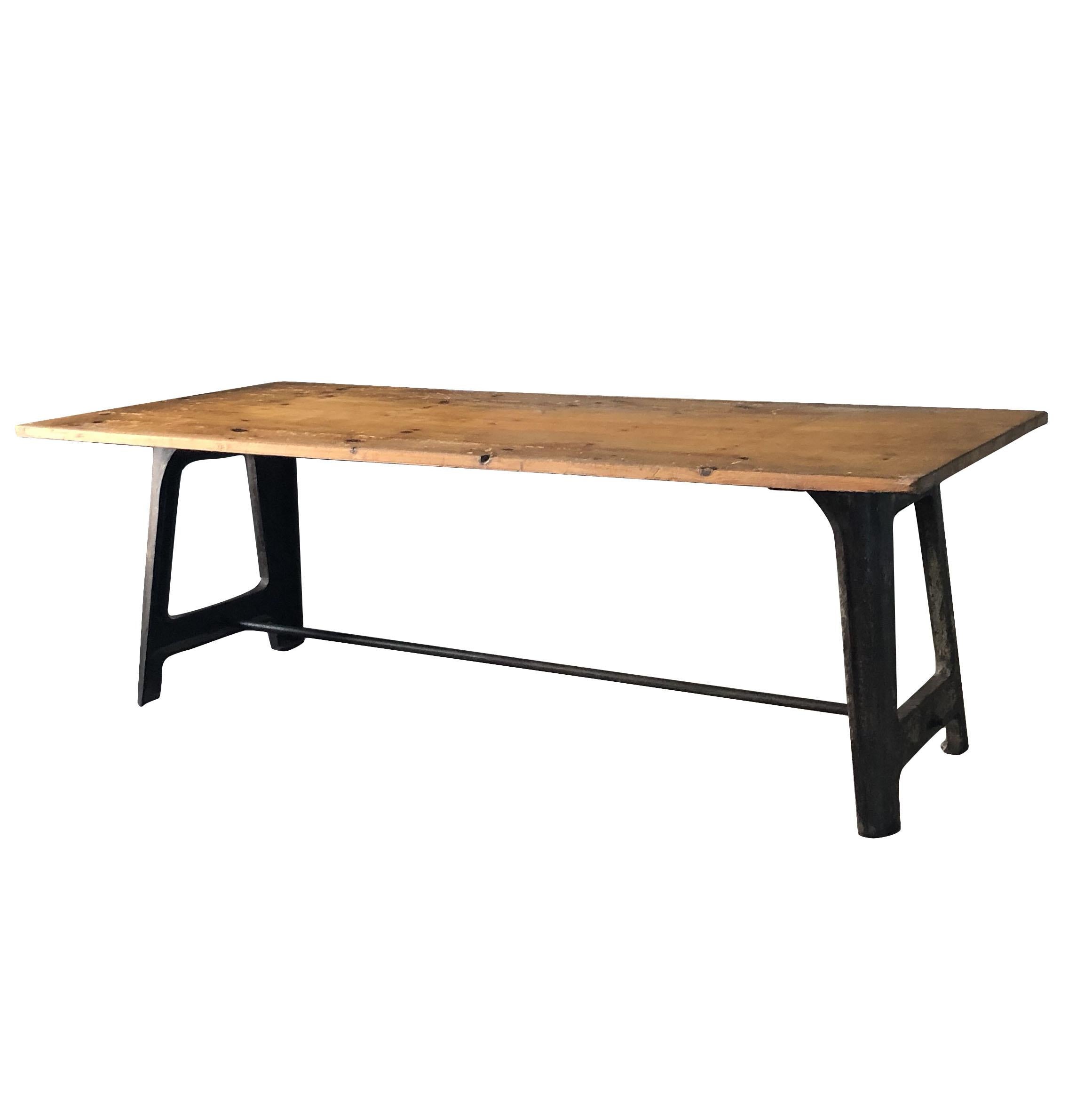 Iron 20th Century French Industrial Table