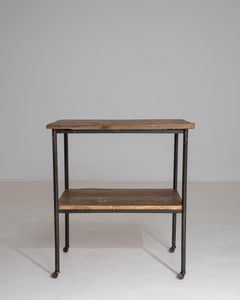 20th Century French Industrial Table on Wheels