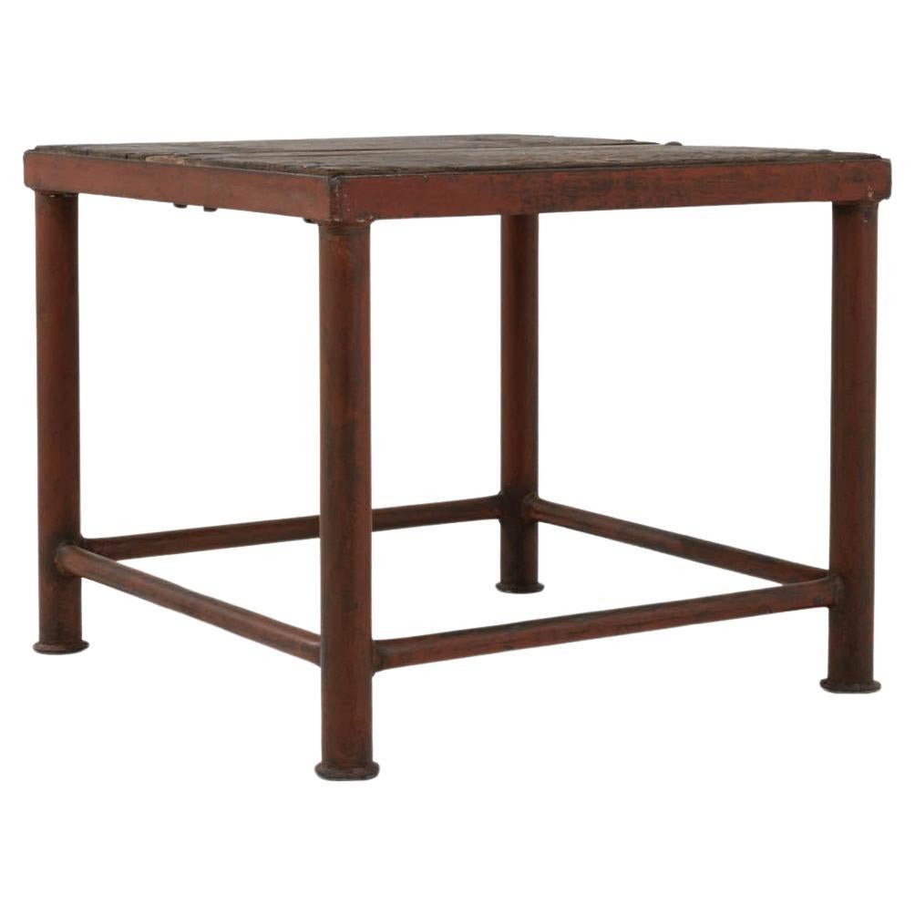 20th Century French Industrial Table With Wooden Top For Sale
