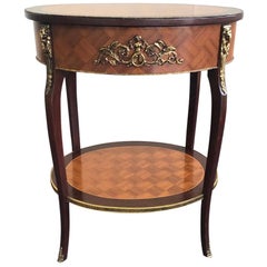 Antique 20th Century French Inlay Side Table