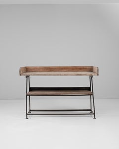 20th Century French Iron Bakery Table with Wooden Top