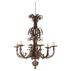 20th Century French Iron Chandelier