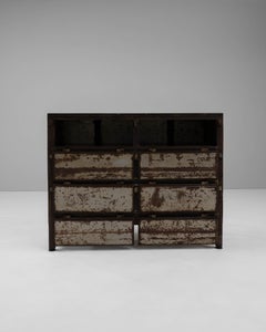 French Industrial Style Iron Chest of Drawers with Six Drawers