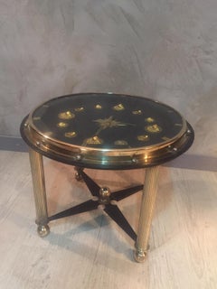 20th Century, French Jacques Adnet Hunting Court Clock Coffee Table, 1950s