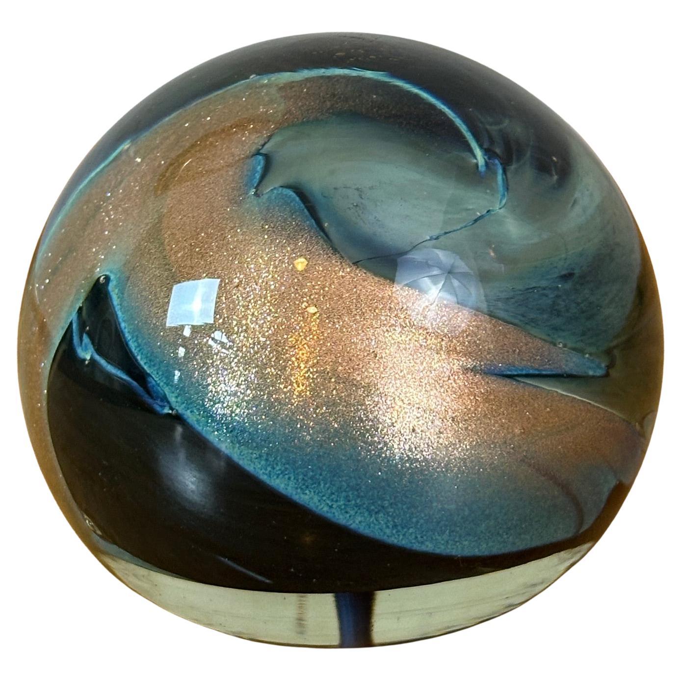 20th century French Jean Claude Novaro Blown Glass Paperweight