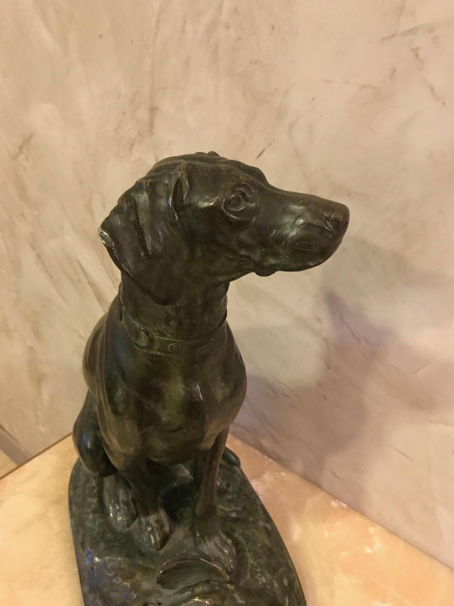 20th Century French Jules Edmond Masson Dog Bronze, 1920s 7