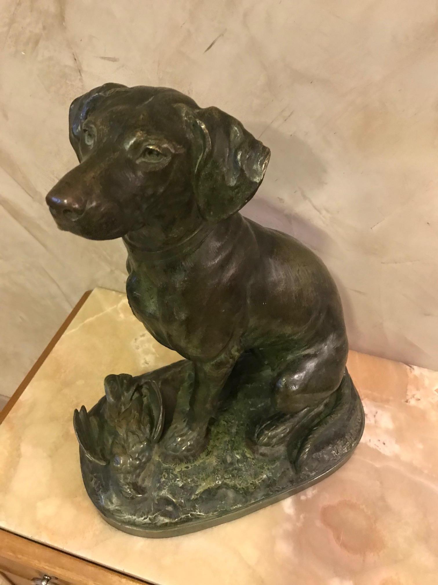 Early 20th Century 20th Century French Jules Edmond Masson Dog Bronze, 1920s