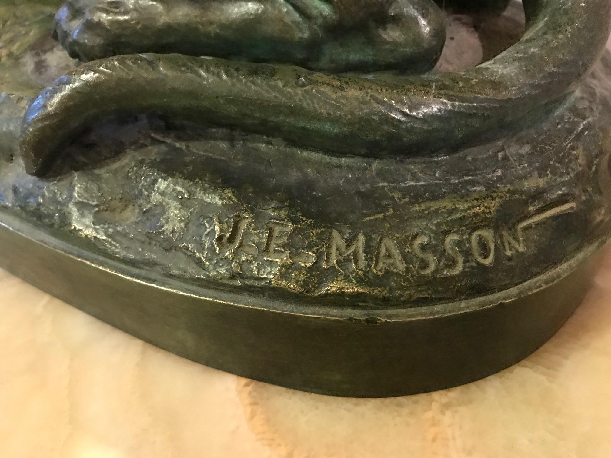 20th Century French Jules Edmond Masson Dog Bronze, 1920s 1