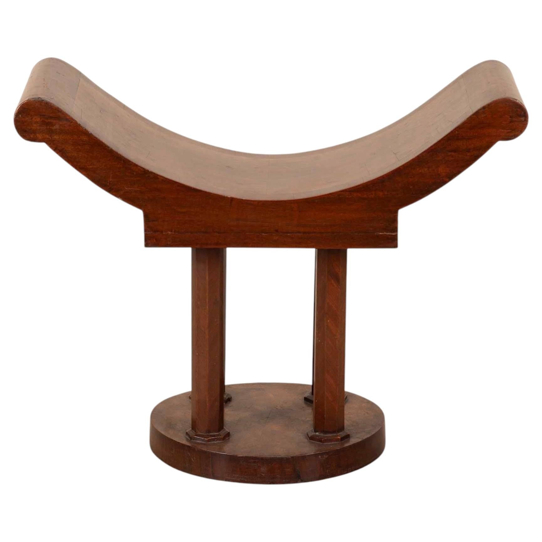 20th Century French Jules Leleu Style Curule Stool For Sale