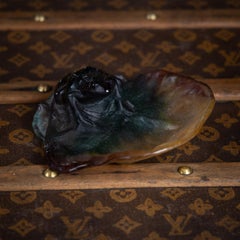 20th Century French La Pâte De Verre Large Frog On Lily Pad By Daum