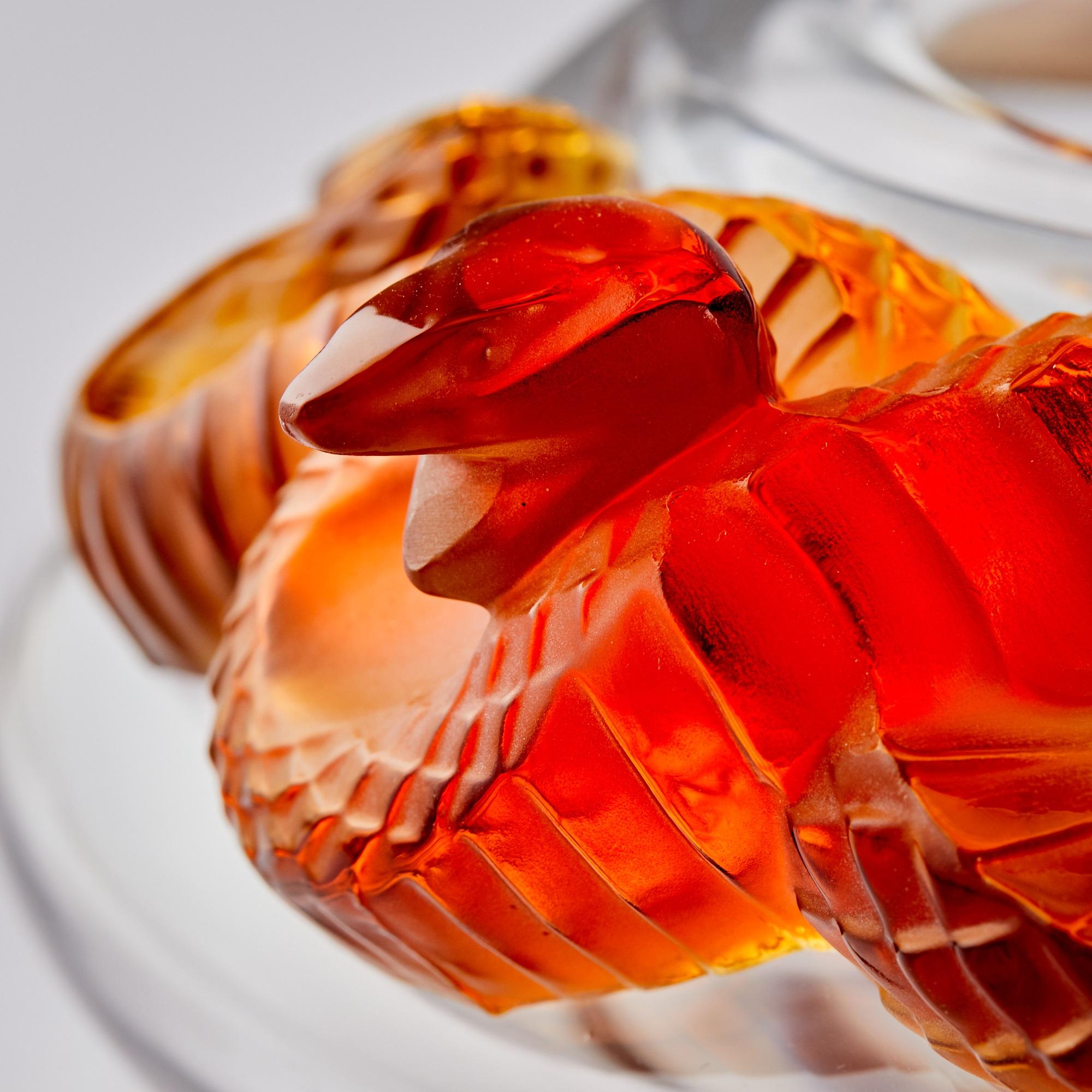 Cuenco decorativo de serpiente de cristal moldeado Lalique francés del siglo XX Francés en venta