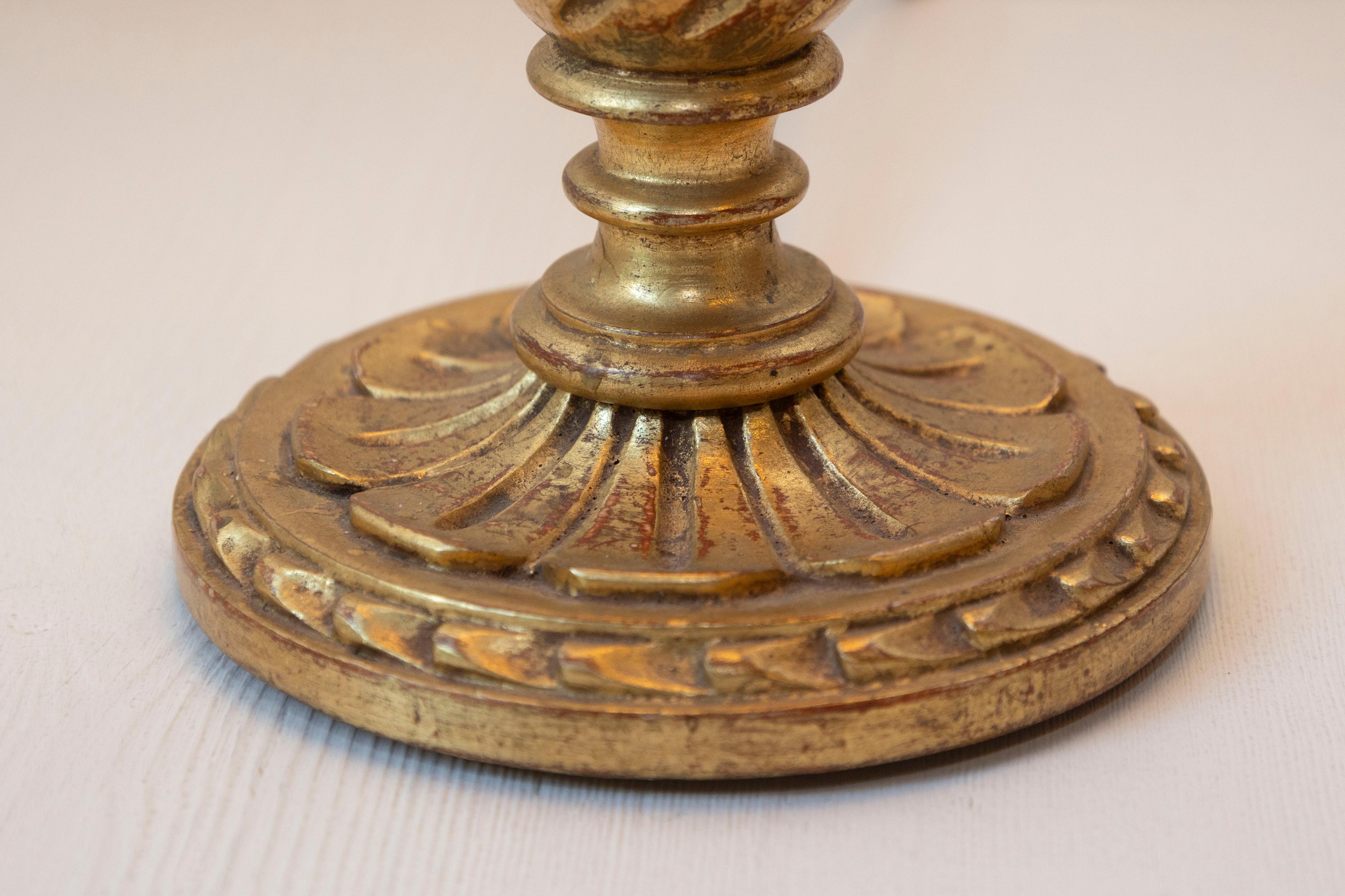 Legno dorato Lampada francese del XX secolo in vendita