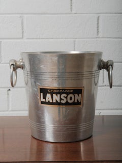 20th Century French Lanson Aluminum Champagne Bucket with Ring Handles