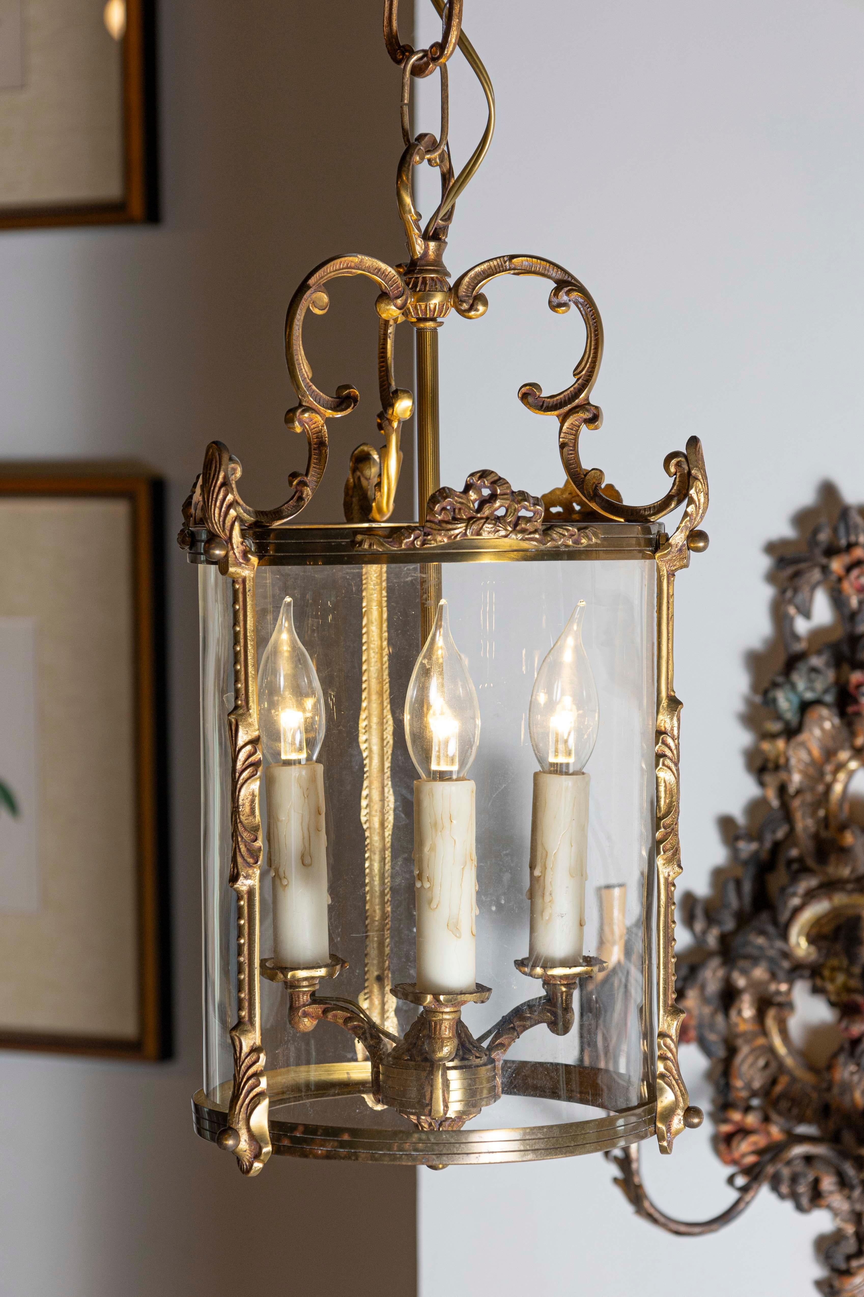Farol francés del siglo XX Dorado en venta