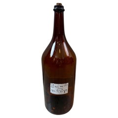 Vintage 20th century French Large Amber Glass Bottle
