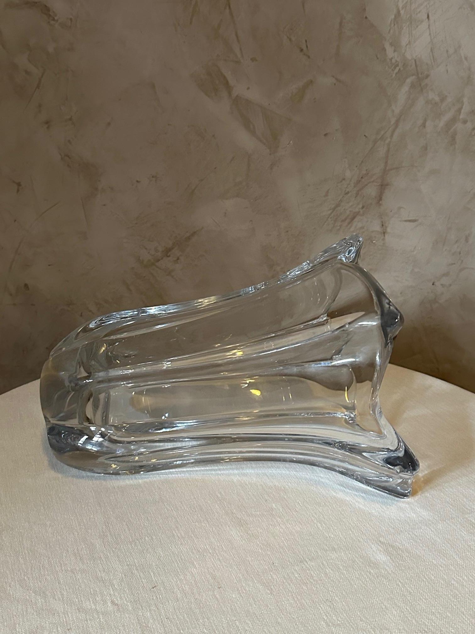 20th century French Large Crystal Daum Vase, 1960s For Sale 5