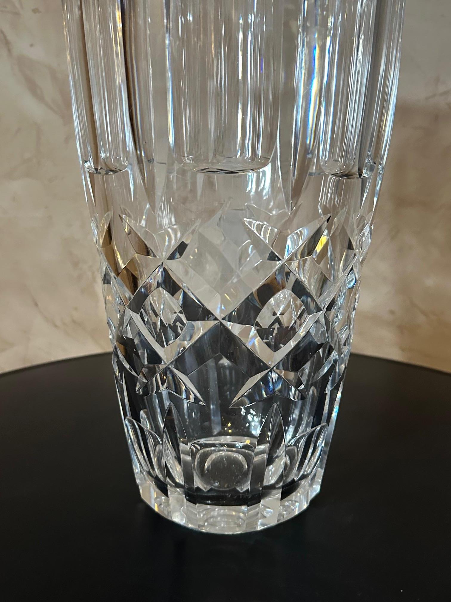 20th century French Large Crystal Vase Signed by Schneider  For Sale 2