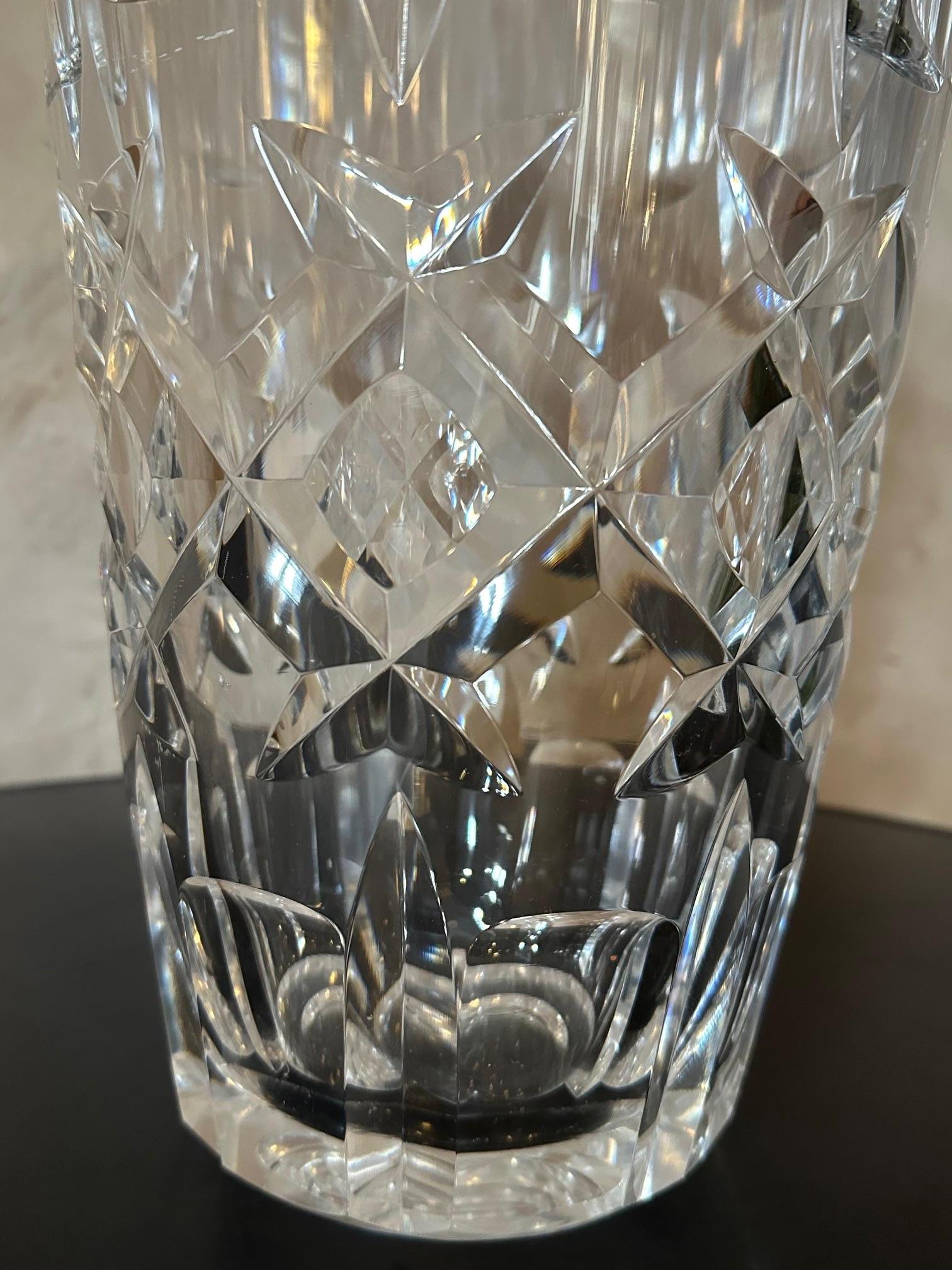 20th century French Large Crystal Vase Signed by Schneider  For Sale 3