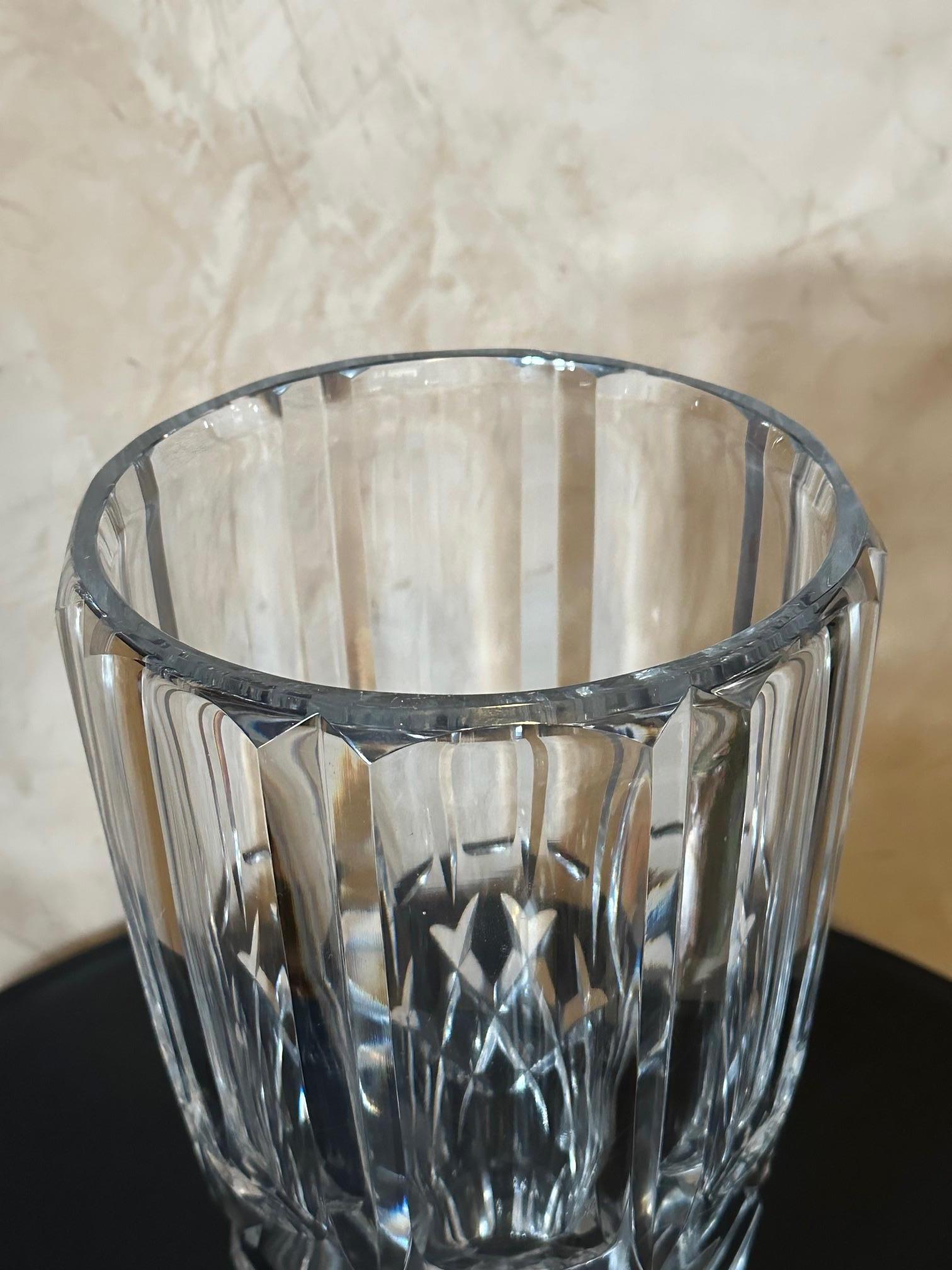 20th century French Large Crystal Vase Signed by Schneider  For Sale 4