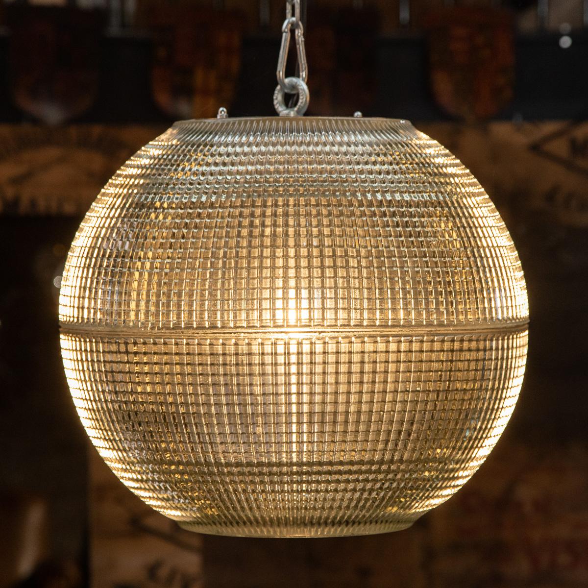 20th Century French Large Glass Holophane Light, c.1970 For Sale 3