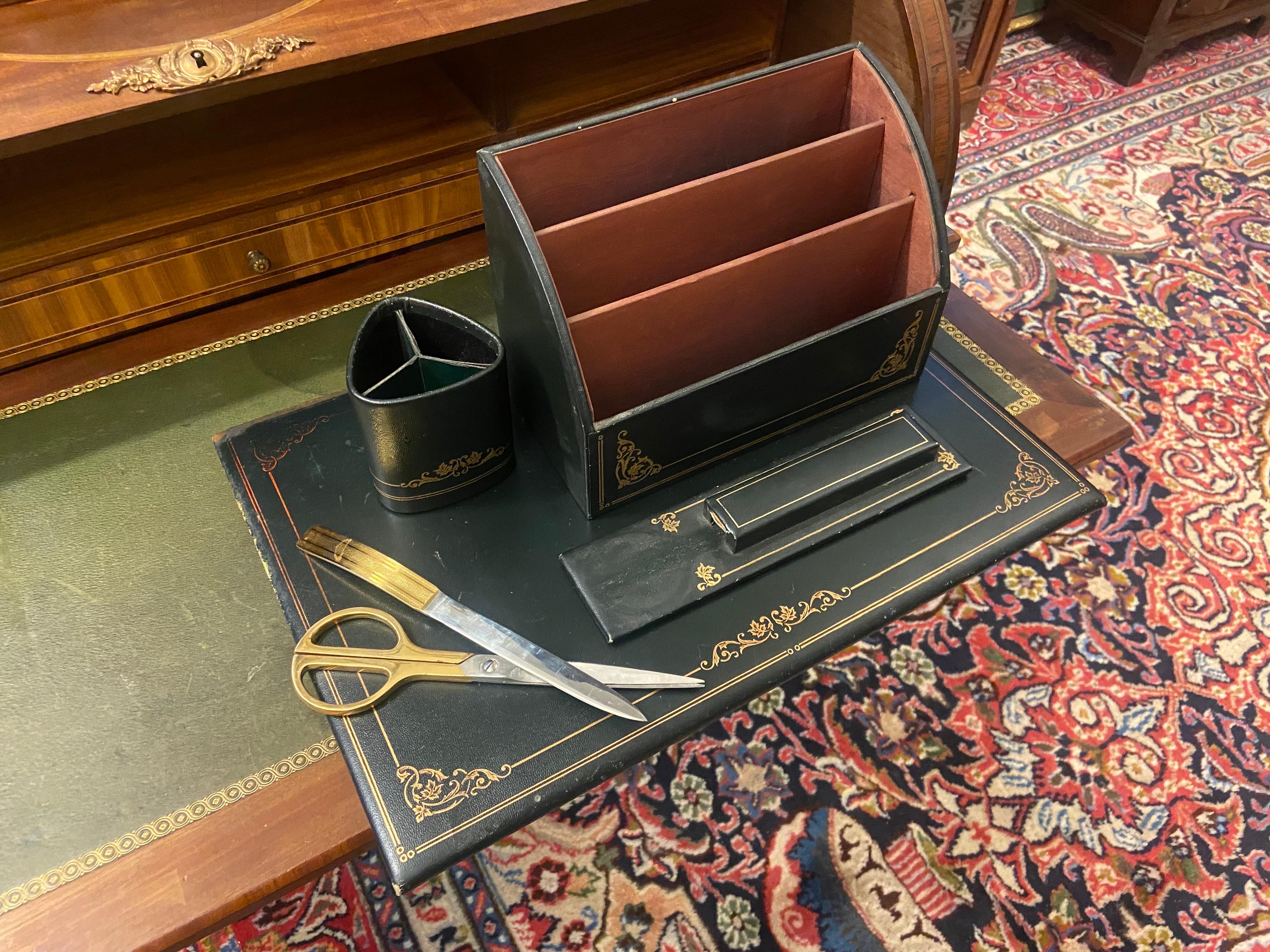 20th Century French Leather Desk Set by Le Tanneur