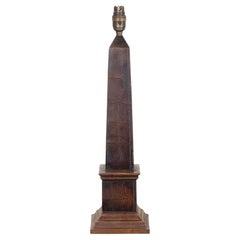 20th Century French Leather Table Lamp