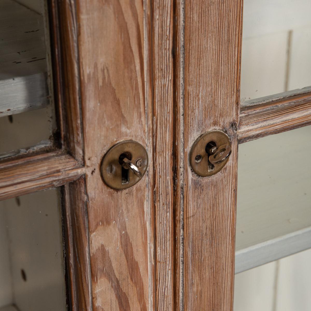 20th Century French Limed Wood & Glass-Mounted Display Cabinet, C.1900 1