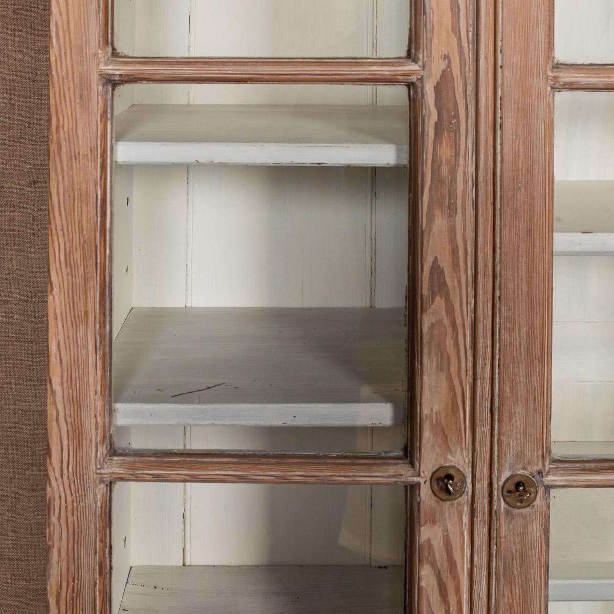 20th Century French Limed Wood & Glass-Mounted Display Cabinet, C.1900 5