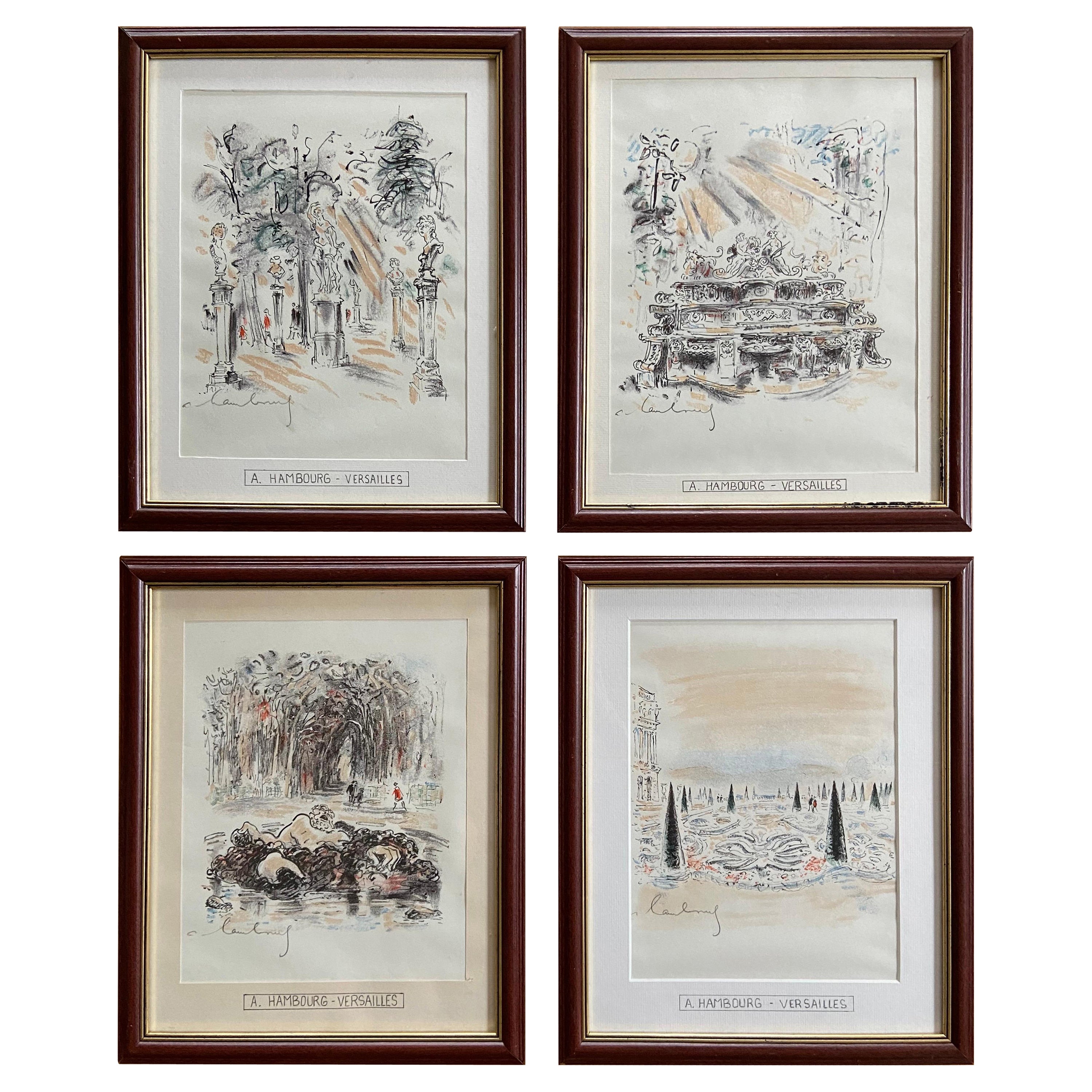 Französische Lithographien des 20. Jahrhunderts in limitierter Auflage von André Hambourg über Versailles im Angebot