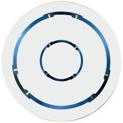 Vintage 20th Century French Limoge Porcelain Round Platter "Iriana Bleu" by Christofle